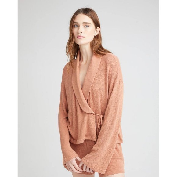Richer Poorer‎ Bounce Knit Wrap Top Mocha Mousse Size Small - Picture 1 of 11